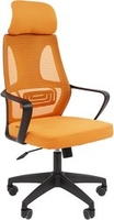 Офисное кресло CHAIRMAN CH636 (ткань, черный пластик/оранжевый) - фото
