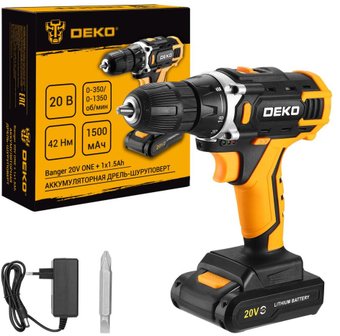 Дрель-шуруповерт Deko Banger 20V ONE + 083-1042 (с 1-им АКБ) - фото
