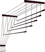 Сушилка для белья Comfort Alumin Потолочная 5 прутьев Chocolate Style 200 см (шоколадный) - фото