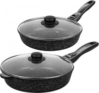 Набор сковород Elan Gallery Гармония вкуса 120134+2 (черный мрамор) - фото