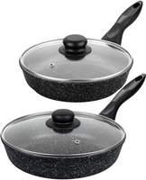 Набор сковород Elan Gallery Гармония вкуса 120219+2 (черный мрамор) - фото