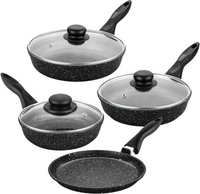 Набор сковород Elan Gallery Гармония вкуса 120112+4 (черный мрамор) - фото