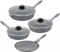 Набор сковород Elan Gallery Гармония вкуса 120570+4 (серый мрамор) - фото