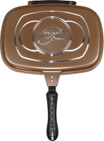 Сковорода-гриль двухсторонняя Platinum Двойная DADG36 (медный) - фото