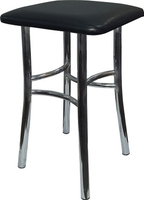 Табурет ВВР Квадрат (экокожа черный) - фото