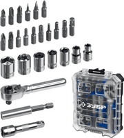 Набор трещотка с головками и битами Зубр 25172 (26 предметов) - фото