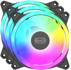 Комплект вентиляторов для корпуса PCCooler F3 T120 ARGB (черный, 3 шт.) - фото