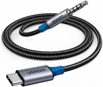 Кабель Ugreen CM734 35056 USB Type-C - 3.5 Jack (1 м, черный) - фото