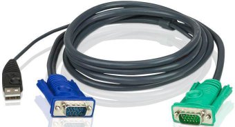 Кабель Aten 2L-5203U USB Type-A - VGA (3 м) - фото