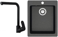 Кухонная мойка Berge BR-4200 + Like F8005022 (черный) - фото