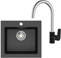 Кухонная мойка Berge BR-4803 + смеситель RedBlu by Damixa Origin Balance 7907 - фото