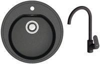 Кухонная мойка Berge BR-5200 + Like F8007122 (черный) - фото