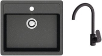 Кухонная мойка Berge BR-5750 + Like F8007122 (черный) - фото