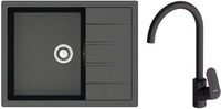 Кухонная мойка Berge BR-6502 + Like F8007122 (черный) - фото
