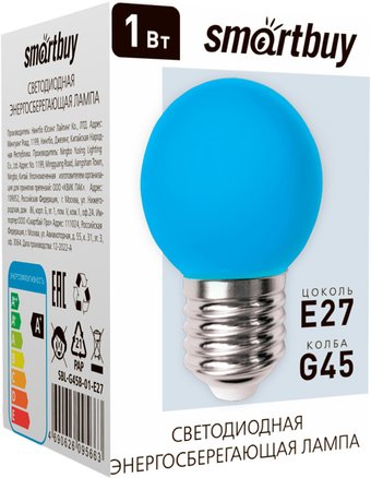 Светодиодная лампочка SmartBuy G45-01W/E27 SBL-G45B-01-E27 - фото