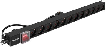 Блок розеток ExeGate ServerPro PDU-V120 Al-12S-EU2.5-SW - фото