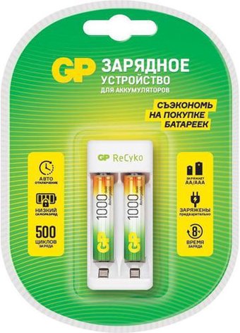 Аккумуляторы + зарядное GP E211/100AAAHCCS-2CR1 - фото