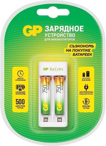 Аккумуляторы + зарядное GP E211/75AAAHCCS-2CR1 - фото