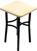 Табурет ВВР Квадрат (бежевый крокодил/черный, экокожа) - фото