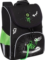 Школьный рюкзак Grizzly RAm-585-8 (черный/салатовый) - фото