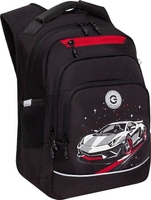 Школьный рюкзак Grizzly RB-550-1 (черный/красный) - фото