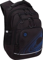 Школьный рюкзак Grizzly RB-550-3 (черный/синий) - фото