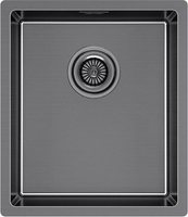 Кухонная мойка Paulmark Lassan 38 UNI LA38-GM (черный/вороненая сталь) - фото