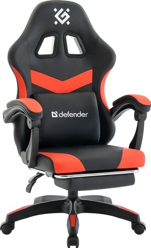 Игровое (геймерское) кресло Defender Runa Pro (черный/красный) - фото