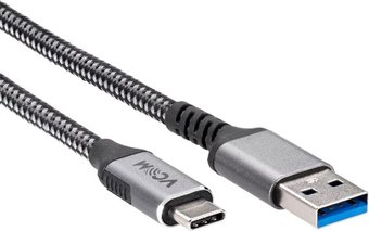 Кабель VCOM CU401M-1M USB 3.2 Gen2 Type-A - USB 3.1 Type-C (1 м, черный) - фото
