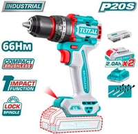 Ударная дрель-шуруповерт Total TIDLI20668 (с 2-мя АКБ) - фото