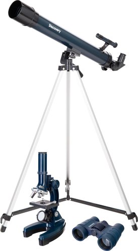Детский микроскоп, телескоп, бинокль Levenhuk Discovery Scope 3 с книгой 77822 - фото