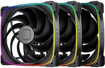 Комплект вентиляторов для корпуса Geometric Future Squama 2503-14 Triple Pack (черный) - фото