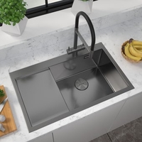 Кухонная мойка ZorG ZRN 5080 Premium R PVD Gunblack - фото