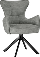 Стул с подлокотниками Woodville Atlanta поворотный (серый/черный) - фото