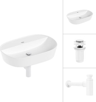 Умывальник Lauter 21460-60 + клапан 21190W + сифон 21635W (белый матовый) - фото