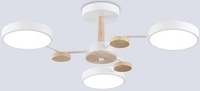 Подвесная люстра Ambrella FL4855/3 WH/WD (белый/дерево) - фото