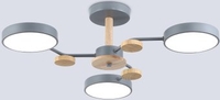 Подвесная люстра Ambrella FL4856/3 GR/WD (серый/дерево) - фото