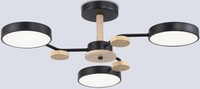Подвесная люстра Ambrella FL4857/3 BK/WD (черный/дерево) - фото