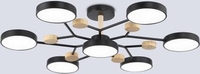 Подвесная люстра Ambrella FL4866/7 BK/WD (черный/дерево) - фото