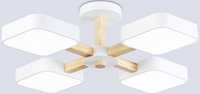 Подвесная люстра Ambrella FL4879/4 WH/WD (белый/дерево) - фото