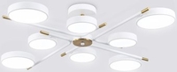 Подвесная люстра Ambrella FL516338/8 WH/CP (белый/медь) - фото