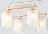 Люстра средней высоты Ambrella TR3033246/4 WH/WD (белый/дерево) - фото