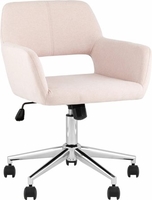 Офисное кресло Stool Group Ross Chrome 50-19 (рогожка, светло-розовый) - фото
