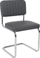 Офисный стул AksHome Славия Люкс Pegaso (темно-серая экокожа/хром) - фото