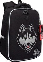 Школьный рюкзак Grizzly RAw-595-10 (черный/серый) - фото