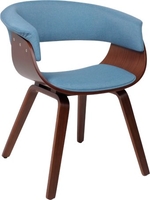 Стул с подлокотниками AksHome Mody (ткань, небесный XC188-26/орех) - фото