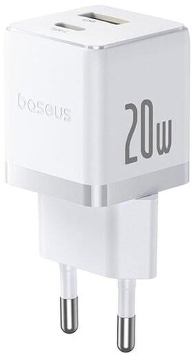 Сетевое зарядное Baseus Palm Fast Charger C+U 20W EU P10111608213-01 (белый) - фото