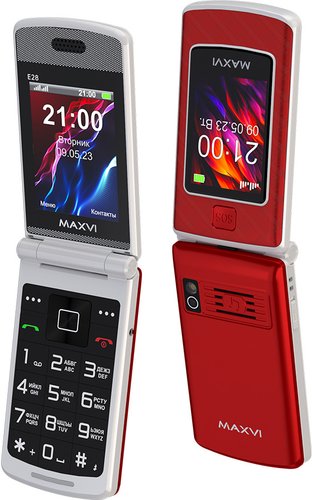 Телефон Maxvi E28 (красный) - фото