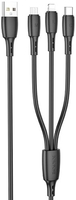 Кабель Borofone BX71 USB Type-A - Lightning / Micro-USB / USB-C (1 м, черный) - фото