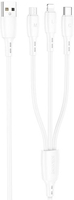 Кабель Borofone BX71 USB Type-A - Lightning / Micro-USB / USB-C (1 м, белый) - фото